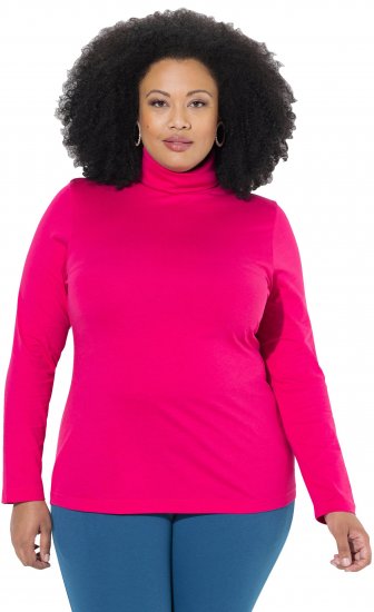 Ulla Popken Basic Long Sleeve Slim Fit Turtleneck Red Pink - Džemperi un džemperi ar kapuci - 