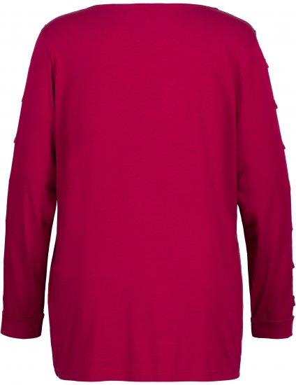 Ulla Popken Rhinestone Accent Statement Cutout Sleeve Stretch Knit Top Wine Red - Apdrukāti T-krekli sievietēm - 