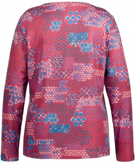 Ulla Popken Graphic Print Recycled Polyester Quick Dry Stretch Top Salsa Red - Apdrukāti T-krekli sievietēm - 