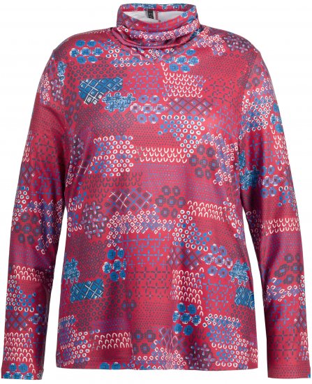Ulla Popken Graphic Print Recycled Polyester Quick Dry Stretch Top Salsa Red - Apdrukāti T-krekli sievietēm - 