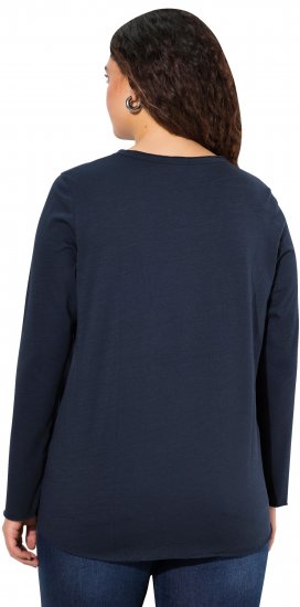 Ulla Popken Star Long Sleeve Graphic Tee Navy Blue - Apdrukāti T-krekli sievietēm - 