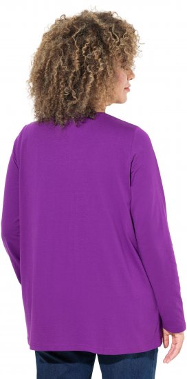 Ulla Popken Christmas Squirrel Long Sleeve Graphic Tee Dark Purple - Apdrukāti T-krekli sievietēm - 