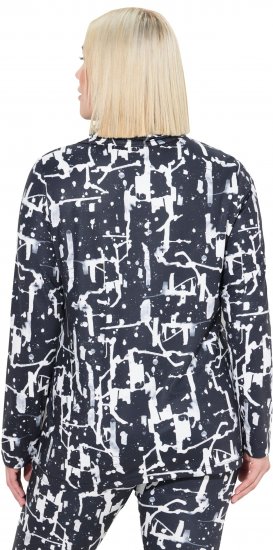 Ulla Popken Quick Drying Abstract Print Tee Black - Apdrukāti T-krekli sievietēm - 