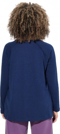 Ulla Popken Inverted Seam Long Sleeve Graphic Tee Ink Blue - T-krekli - 