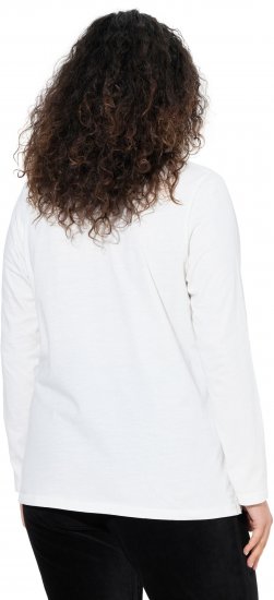 Ulla Popken Motivational Graphic Long Sleeve Tee Off-White - Apdrukāti T-krekli sievietēm - 