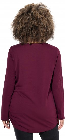 Ulla Popken Your Story Sequined Long Sleeve Tunic Tee Dark Ruby - Apdrukāti T-krekli sievietēm - 