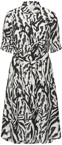 Kaffe Curve Alia Shirt Dress Black Chalk Animal - Midi kleitas - 