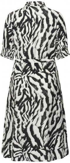 Kaffe Curve Alia Shirt Dress Black Chalk Animal - Midi kleitas - 