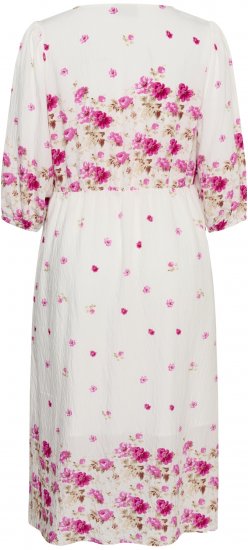 Kaffe Curve Rosa Midi Dress White Rose Border Flower - Kleitas - 