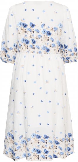 Kaffe Curve Rosa Midi Dress Blue Tones Border Flower - Kleitas - 