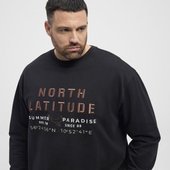 North Latitude Sweatshirt Black TALL - VĪRIEŠU APĢĒRBS MT-6XLT - Apģērbs gariem vīriešiem