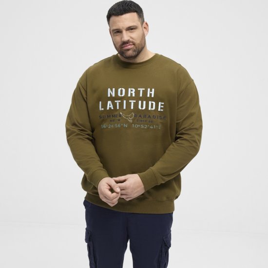 North Latitude Sweatshirt Army Green TALL - VĪRIEŠU APĢĒRBS MT-6XLT - Apģērbs gariem vīriešiem