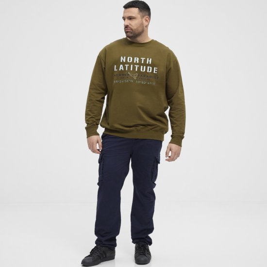 North Latitude Sweatshirt Army Green TALL - VĪRIEŠU APĢĒRBS MT-6XLT - Apģērbs gariem vīriešiem