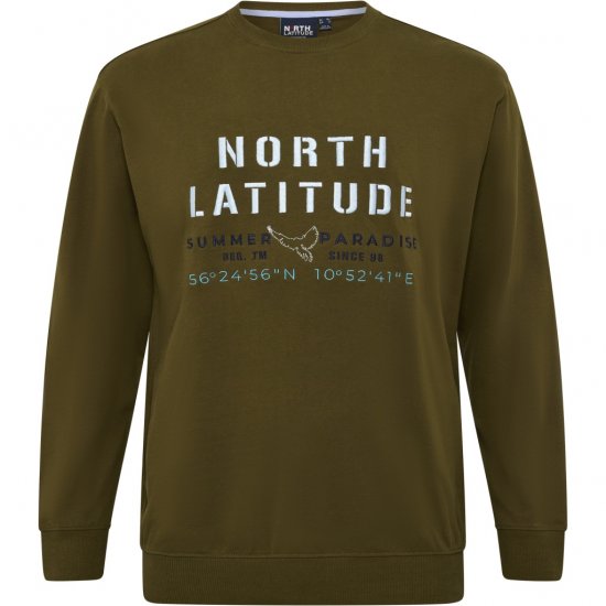North Latitude Sweatshirt Army Green TALL - VĪRIEŠU APĢĒRBS MT-6XLT - Apģērbs gariem vīriešiem