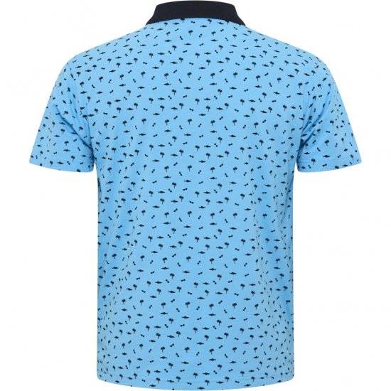 North Latitude Polo Pique Printed Turquoise - Polo krekli - Polo krekli - 2XL-8XL