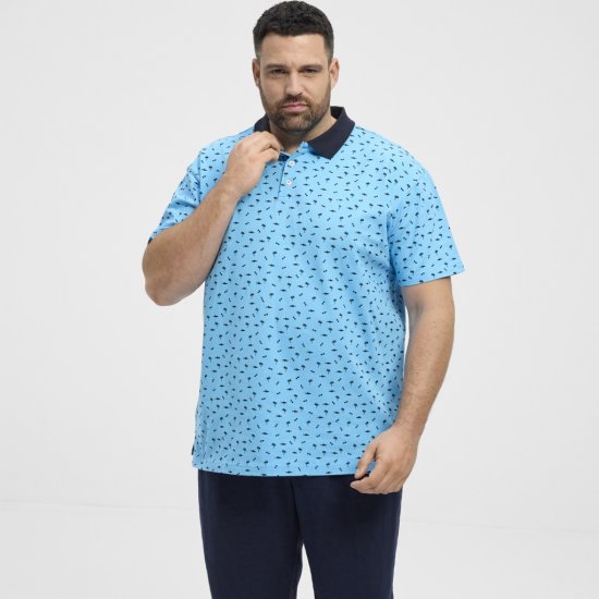 North Latitude Polo Pique Printed Turquoise - Polo krekli - Polo krekli - 2XL-8XL