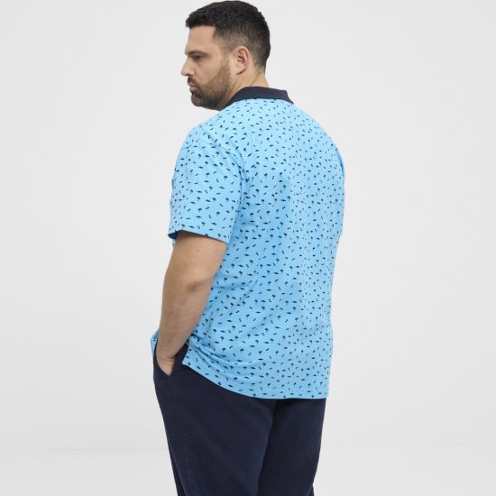 North Latitude Polo Pique Printed Turquoise - Polo krekli - Polo krekli - 2XL-8XL
