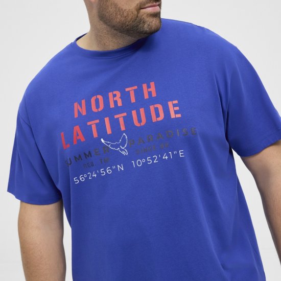 North Latitude T-shirt Printed Short Sleeve Blue - T-krekli - T-krekli - 2XL-14XL