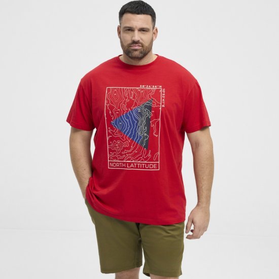 North Latitude T-Shirt Printed Short Sleeve Red - T-krekli - T-krekli - 2XL-14XL