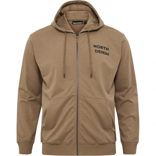 North Latitude Hoodie with Zipper Dark Sand - Džemperi un džemperi ar kapuci - Džemperi - 2XL-14XL