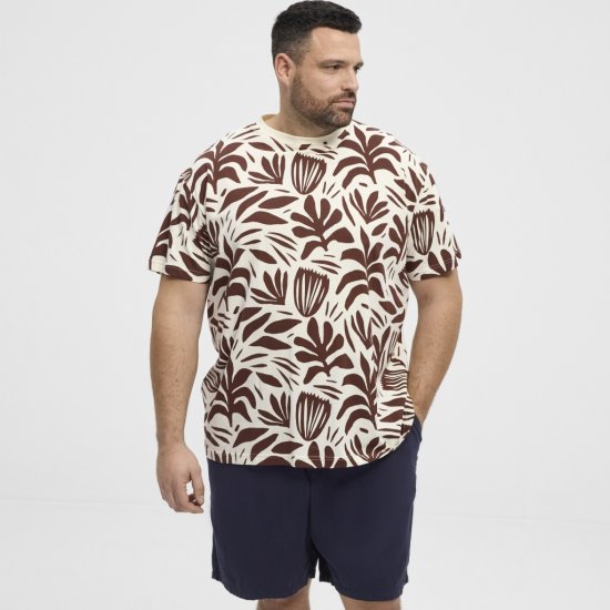 North Latitude T-Shirt Printed Allover Bordeaux - T-krekli - T-krekli - 2XL-14XL