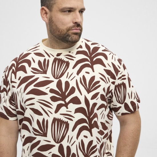 North Latitude T-Shirt Printed Allover Bordeaux - T-krekli - T-krekli - 2XL-14XL
