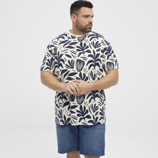 North Latitude T-shirt Allover Printed Navy - T-krekli - T-krekli - 2XL-14XL