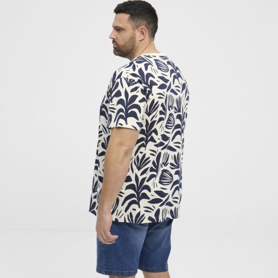 North Latitude T-shirt Allover Printed Navy - T-krekli - T-krekli - 2XL-14XL
