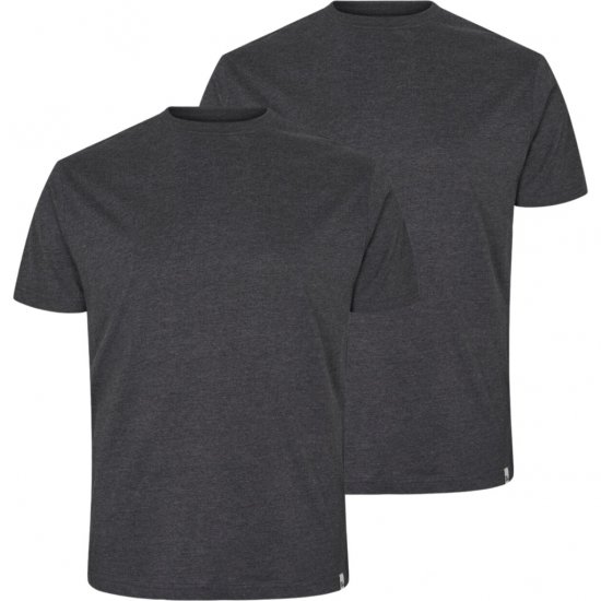 North Latitude T-Shirt 2-Pack Dark Grey Melange - T-krekli - T-krekli - 2XL-14XL