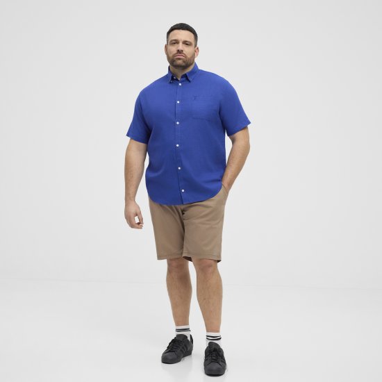North Latitude Shirt Short Sleeve TALL Blue - VĪRIEŠU APĢĒRBS MT-6XLT - Apģērbs gariem vīriešiem