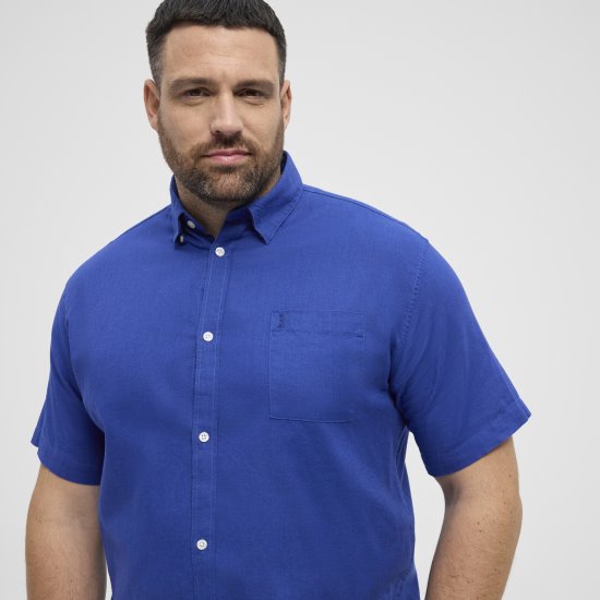 North Latitude Shirt Short Sleeve TALL Blue - VĪRIEŠU APĢĒRBS MT-6XLT - Apģērbs gariem vīriešiem