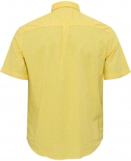 North Latitude Shirt Linen Cotton Short Sleeve TALL Yellow - VĪRIEŠU APĢĒRBS MT-6XLT - Apģērbs gariem vīriešiem