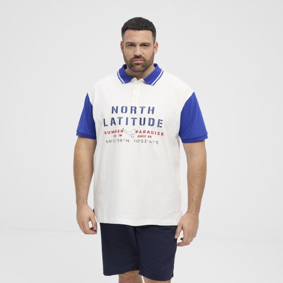 North Latitude Polo Short Sleeve Blue And White - Polo krekli - Polo krekli - 2XL-8XL