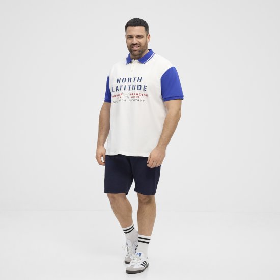 North Latitude Polo Short Sleeve Blue And White - Polo krekli - Polo krekli - 2XL-8XL