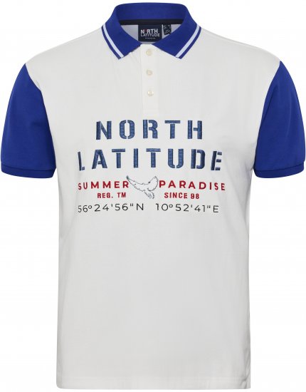 North Latitude Polo Short Sleeve Blue And White TALL - VĪRIEŠU APĢĒRBS MT-6XLT - Apģērbs gariem vīriešiem