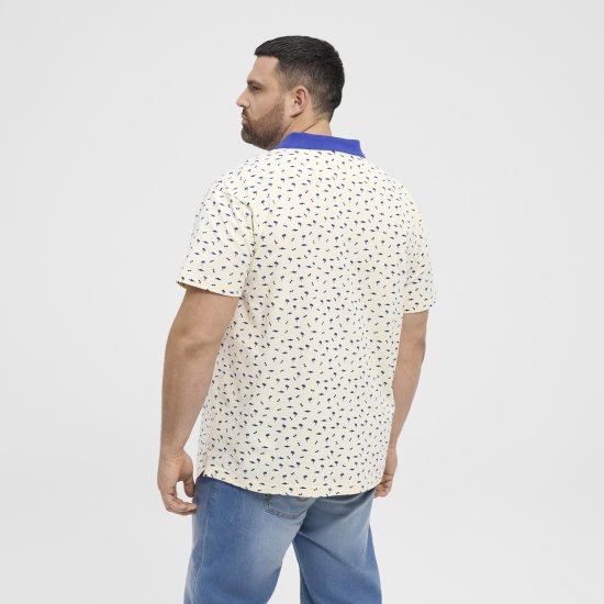 North Latitude Polo Pique Printed Off-White - Polo krekli - Polo krekli - 2XL-8XL