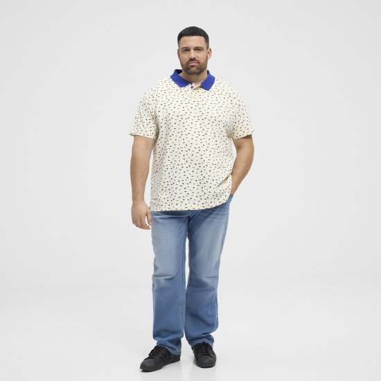 North Latitude Polo Pique Printed Off-White TALL - VĪRIEŠU APĢĒRBS MT-6XLT - Apģērbs gariem vīriešiem