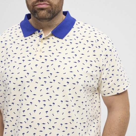 North Latitude Polo Pique Printed Off-White - Polo krekli - Polo krekli - 2XL-8XL