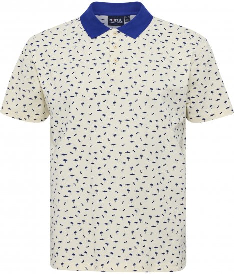North Latitude Polo Pique Printed Off-White - Polo krekli - Polo krekli - 2XL-8XL
