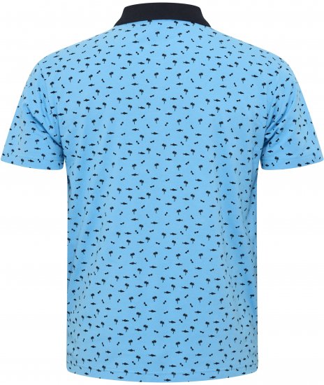 North Latitude Polo Pique Printed Turquoise TALL - VĪRIEŠU APĢĒRBS MT-6XLT - Apģērbs gariem vīriešiem
