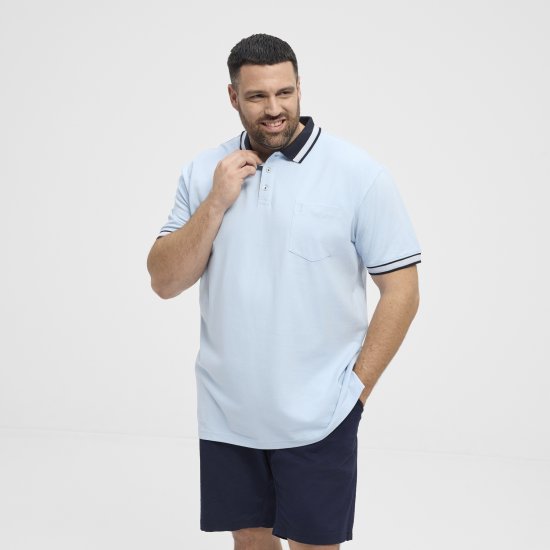 North Latitude Polo Pique Short Sleeve Light Blue - Polo krekli - Polo krekli - 2XL-8XL