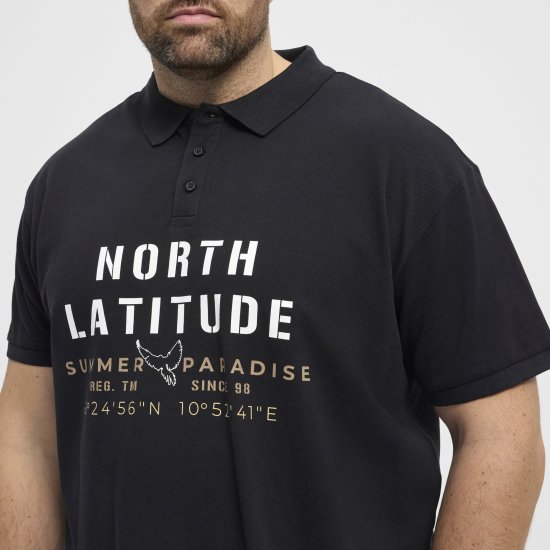 North Latitude Polo Pique Short Sleeve Black - Polo krekli - Polo krekli - 2XL-8XL