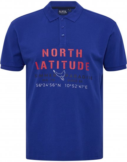 North Latitude Polo Pique Print Short Sleeve Cobalt Blue - Polo krekli - Polo krekli - 2XL-8XL