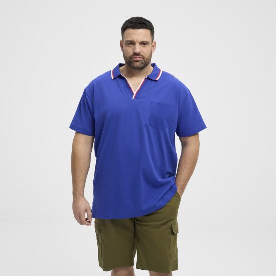 North Latitude Polo Pique V-Neck Blue - Polo krekli - Polo krekli - 2XL-8XL