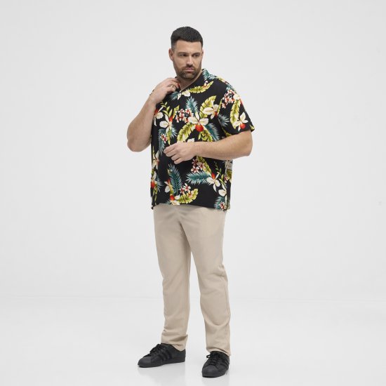 North Latitude Shirt Short Sleeve Printed Allover Black - Krekli - Krekli - 2XL-8XL