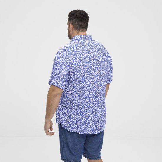 North Latitude Shirt Denim Printed Allover Blue - Krekli - Krekli - 2XL-8XL