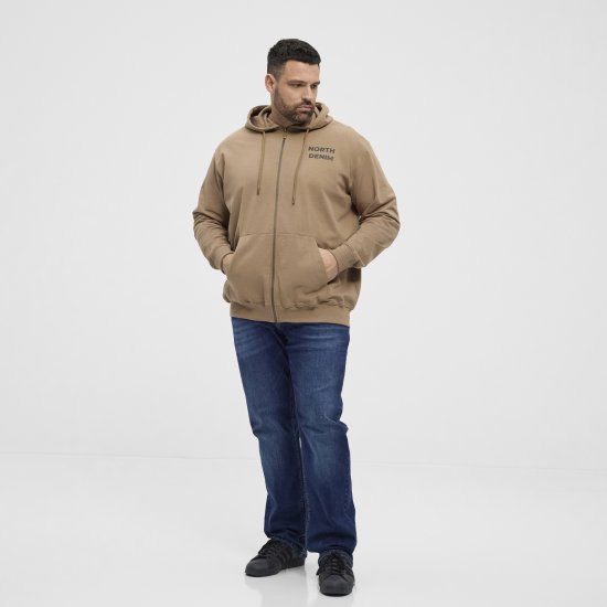 North Latitude Hoodie with Zipper Dark Sand - Džemperi un džemperi ar kapuci - Džemperi - 2XL-14XL