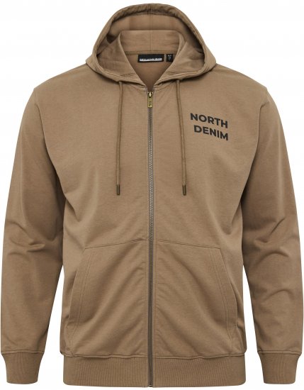 North Latitude Hoodie with Zipper Dark Sand - Džemperi un džemperi ar kapuci - Džemperi - 2XL-14XL