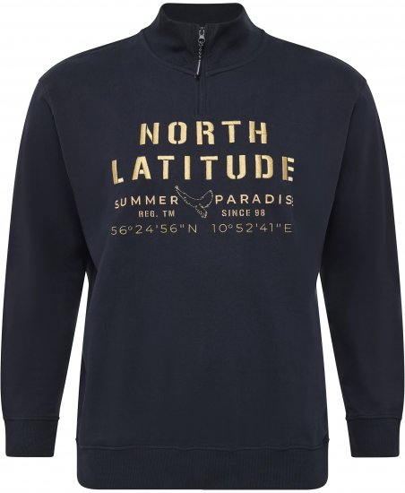 North Latitude Sweatshirt Half-Zip Navy - VĪRIEŠU APĢĒRBS MT-6XLT - Apģērbs gariem vīriešiem