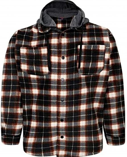 Espionage Fleece Shirt Jacket with Removable Hood Black - Jakas & Lietus apģērbs - Jakas - 2XL-12XL